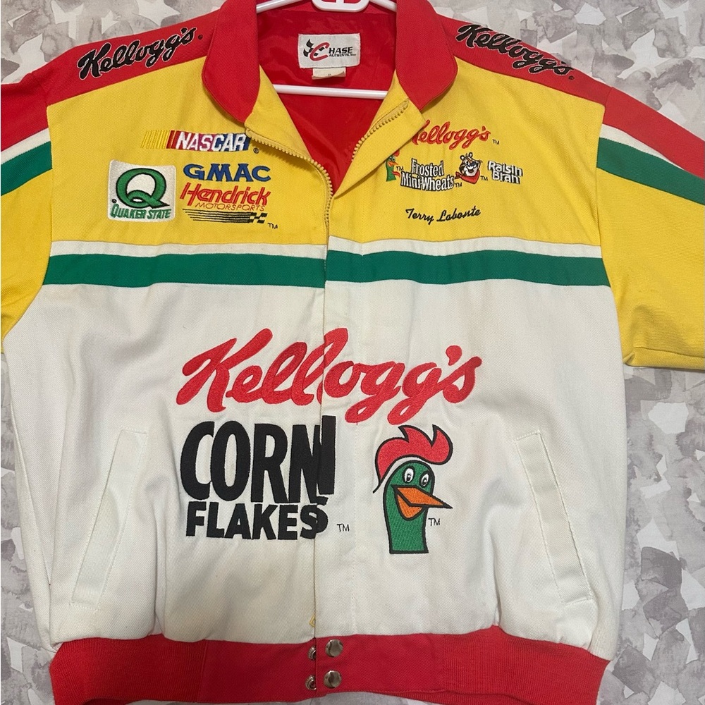 Vintage Kellogg's NASCAR Racing Jacket - Size XL but fits much smaller